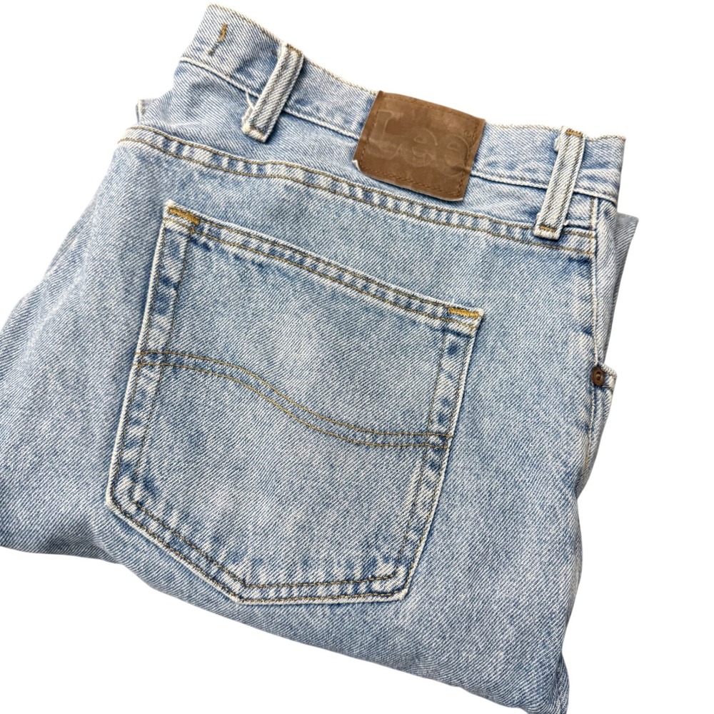 Lee Relaxed Fit Jeans Mens 40x34 (38x33) Light Wash Denim Distressed  Vintage